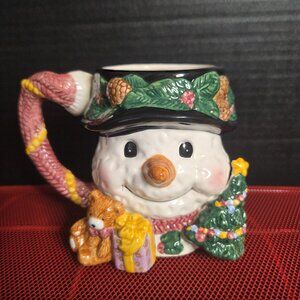 Alco Holiday Ceramic Snowman Mug With 3D Effect